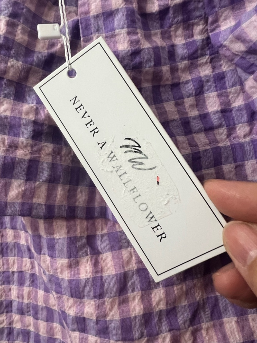 Never a Wallflower One Shoulder Gingham Midi Dress M Retro Preppy Coastal Chic - Picture 6 of 8